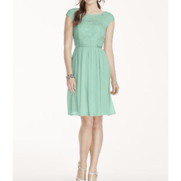 Mid-length Mint Dress. Bridesmaid/Wedding/ Evening - Picture 6 of 6